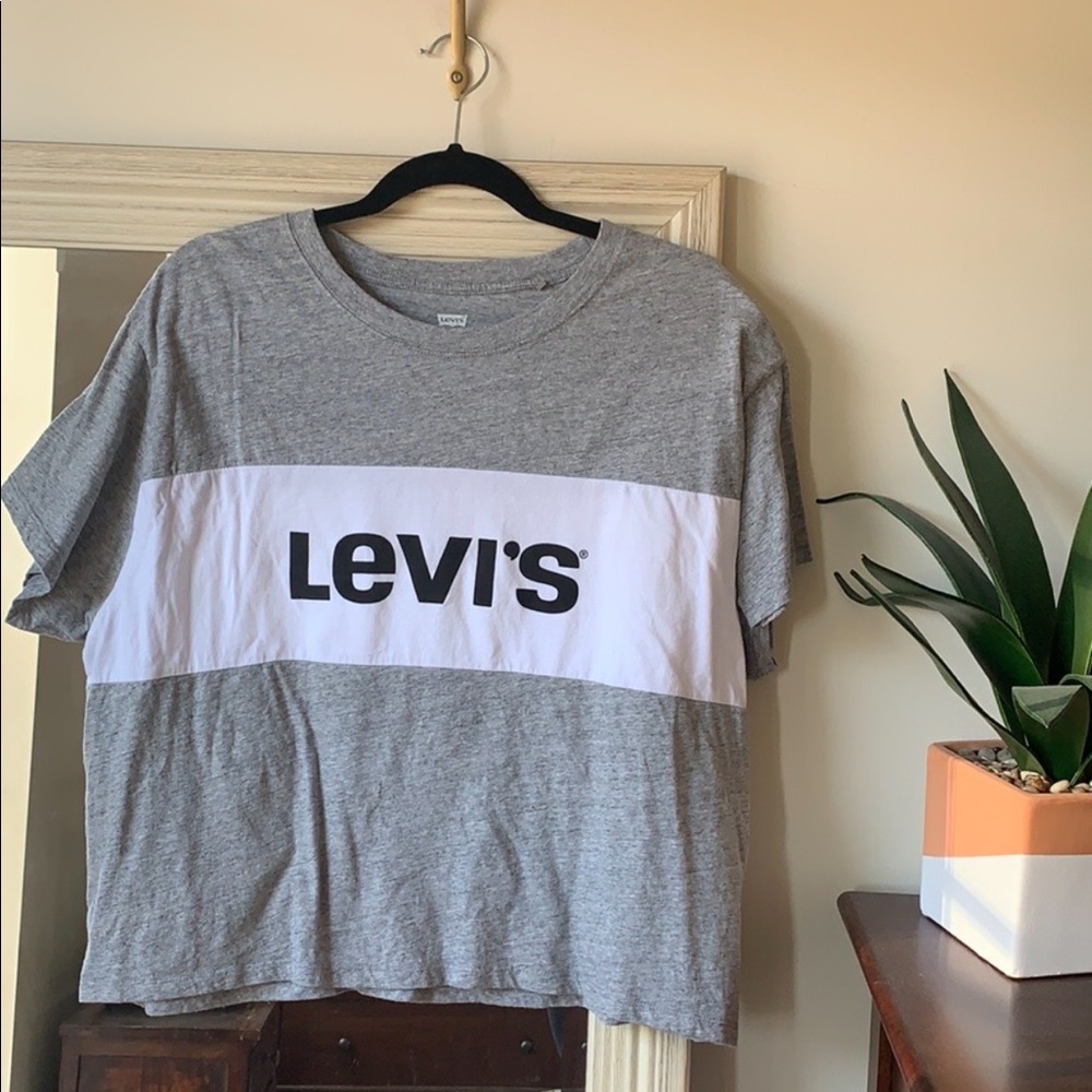 Levi’s gray & white colorblock logo t-shirt ✨